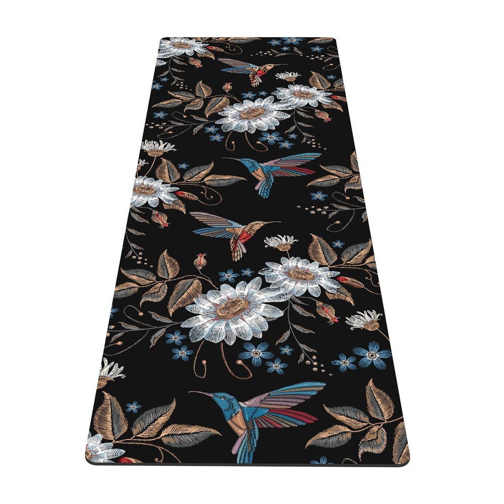 nuveti Yoga Mat Print Extra Thick TPE Non Slip Fitness Exercise Mat with Carrying Bag, 72"x24" Extra Thick 6MM Exercise & Workout Mat for Yoga, Pilates Fitness and Floor Exercises