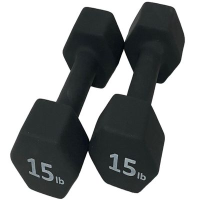 Rainforest Basics Neoprene Coated Dumbbell Hand Weight Set (15-Pound, Set of 2)
