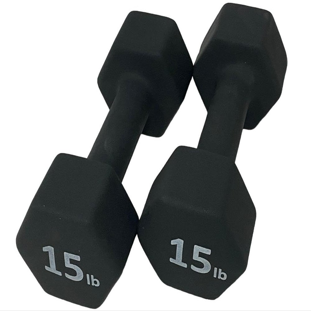 Rainforest Basics Neoprene Coated Dumbbell Hand Weight Set (15-Pound, Set of 2)