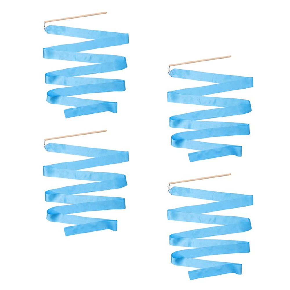 BESPORTBLE Dance Ribbons with Wands 2m Rhythmic Gymnastics Ribbon Dance Streamer for Kids Twirling 4 Pieces