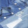 KIDSCOOL SPACE Little Girl Jean Jacket,Flower Embroidered Denim Outfits,Blue,4T view 2