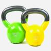 Rainforest Basics Vinyl Coated Cast Iron Kettlebell Weight (20 LB + 25 LB - Yellow/Green) view 1