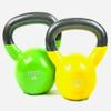 Rainforest Basics Vinyl Coated Cast Iron Kettlebell Weight (20 LB + 25 LB - Yellow/Green) view 2