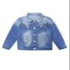 KIDSCOOL SPACE Little Girl Jean Jacket,Flower Embroidered Denim Outfits,Blue,5T view 1