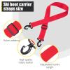 Skylety 4 Pieces Ski Boot Carrier Straps Adjustable Snowboard Strap Shoulder Sling Leash Ice Skates Shoulder Carrier Winter Gear Leash Sport Snowboard Accessories(Red) view 3