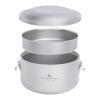 Boundless Voyage 900ml Titanium Canteen Mess Kit with Lid Double-Layer Not Insulated Salad Instant Noodle Bowl Portable for 1 Person Outdoor Camping Household Travel Ti1095T view 1