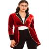 Loloda Women's Medieval Gothic Steampunk Corset Tailcoat Costumes Pirate Vampire Jackets Coat Red Medium view 2