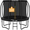 JUMPZYLLA Trampoline Outdoor 8FT 10FT 12FT 14FT 15FT 16FT with Enclosure and Ladder, ASTM Approved Recreational Trampoline for Kids and Adults, Anti-Rust Coated Frame (Black, 12FT) view 1