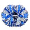 Hooshing 2PCS Blue and Silver Pom Poms Cheerleading Holographic Spot Cheer Pom Poms with Baton Handle for Team Spirit Sports Dance Cheering Kids Adults view 1