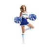 Hooshing 2PCS Blue and Silver Pom Poms Cheerleading Holographic Spot Cheer Pom Poms with Baton Handle for Team Spirit Sports Dance Cheering Kids Adults view 3