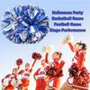 Hooshing 2PCS Blue and Silver Pom Poms Cheerleading Holographic Spot Cheer Pom Poms with Baton Handle for Team Spirit Sports Dance Cheering Kids Adults view 4