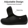 ZJING Men's Diabetic Slippers, Adjustable House Shoes, Plush Fleece Comfortable Non-Skid Relief for Wide Swollen Feet, Elderly, Diabetes, Swelling, Edema, Arthritis,Blue,12 view 2