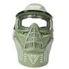 Outdoor Paintball Shooting Face Protection Gear Tactical Full Face PC Mask with Neck Protection Baffle - Green view 1