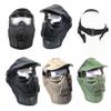 Outdoor Paintball Shooting Face Protection Gear Tactical Full Face PC Mask with Neck Protection Baffle - Black view 2