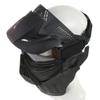 Outdoor Paintball Shooting Face Protection Gear Tactical Full Face PC Mask with Neck Protection Baffle - Black view 4
