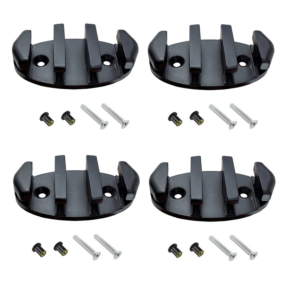 4 Pack Zig Zag Kayak Cleat Nylon Anchor Cleats with Screws for Canoes Boat Deck Marine Fishing Rigging Accessories