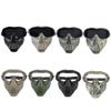Outdoor Paintball Shooting Face Protection Gear Tactical Fast Helmet Wing Rail Side Rail Swivel Clip Mount Mask with Detachable Goggles - Tan - Black Len view 2