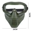 Outdoor Paintball Shooting Face Protection Gear Tactical Fast Helmet Wing Rail Side Rail Swivel Clip Mount Mask with Detachable Goggles - Tan - Black Len view 3