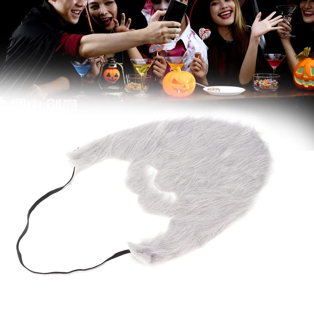 Fake Beard, Beard Costume, Fake Mustache, Faux Beard Mustache Funny Costume Party Male Man Halloween Beard Hair Game Grey Mustache Christmas Halloween Beard for Adult Kid