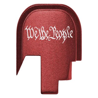 NDZ Performance Slide Cover Back Plate for Smith & Wesson Shield, Shield Plus, Shield M2.0 9mm/.40  CNC Aluminum, Laser Engraved, Made in USA  Red, We The People One Line Script