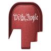 NDZ Performance Slide Cover Back Plate for Smith & Wesson Shield, Shield Plus, Shield M2.0 9mm/.40  CNC Aluminum, Laser Engraved, Made in USA  Red, We The People One Line Script view 1