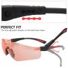 LaneTop AntiFog Shooting Glasses ANSI Z87.1 Eye Protection for Indoor Oudoor Sports Skeet Clay Trap Shooter Range Glass Shooting Eyewear for Men Women-Vermillion view 4