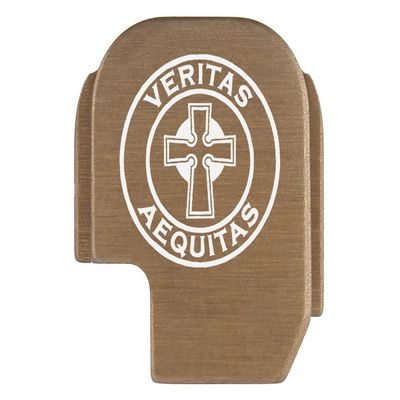 NDZ Performance Rear Slide Cover Plate for Sig P365 P365X P365 XL P365 X Macro P365 Fuse 9mm .380 Laser Engraved Aluminum FDE - Celtic Cross Veritas Aequitas Circle