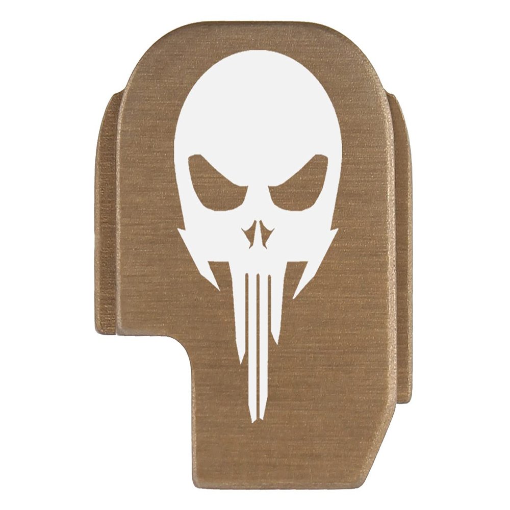 NDZ Performance Rear Slide Cover Plate for Sig P365 P365X P365 XL P365 X Macro P365 Fuse 9mm .380 Laser Engraved Aluminum FDE - NDZ Skull 1