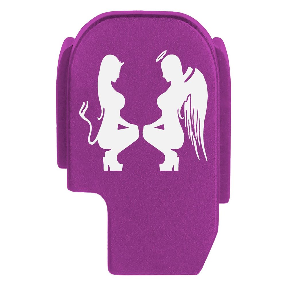 NDZ Performance Rear Slide Cover Plate for Sig P365 P365X P365 XL P365 X Macro P365 Fuse 9mm .380 Laser Engraved Aluminum in Purple - Naughty and Nice Girls