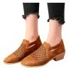 Bcshiye Women's Ankle Boots Low Heels Chunky Cutout Booties Hollow Out Casual Western Shoes Winter Boots view 2