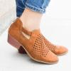 Bcshiye Women's Ankle Boots Low Heels Chunky Cutout Booties Hollow Out Casual Western Shoes Winter Boots view 3