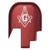 NDZ Performance Slide Cover Back Plate for Smith & Wesson Shield, Shield Plus, Shield M2.0 9mm/.40  CNC Aluminum, Laser Engraved, Made in USA  Red, Masonic Square and Compass view 1