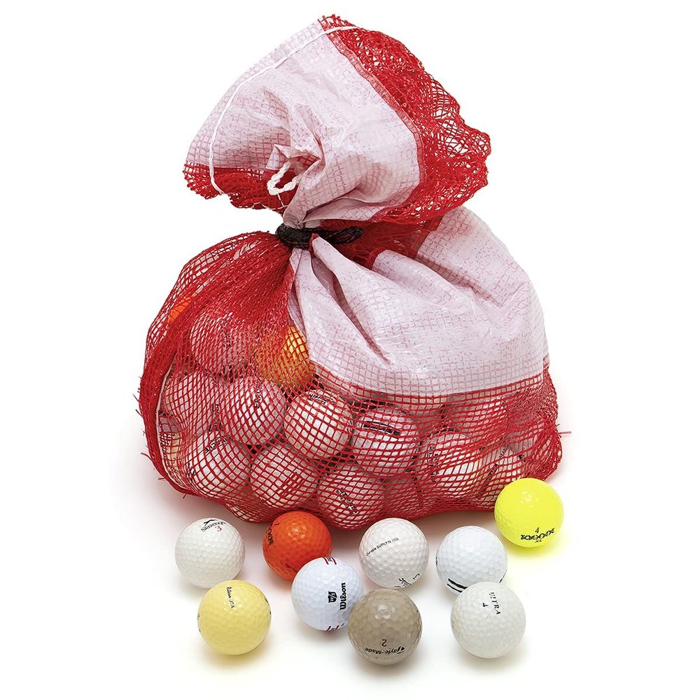 Bastex 100 Hit-Away Used Golf Balls Bulk - Recycled Golf Balls for Men - Practice & Range Golf Balls - Mix in Mesh Shag Bag