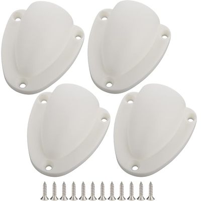 4 Pcs Nylon 2-1/2" Marine Wire Cable Vent Cover, Clamshell Vent for Boat, Smooth Edge Thickness 1/8", Wire Vent Cover, Clamshell Vent, Free Installation Screws, White