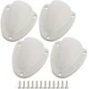 4 Pcs Nylon 2-1/2" Marine Wire Cable Vent Cover, Clamshell Vent for Boat, Smooth Edge Thickness 1/8", Wire Vent Cover, Clamshell Vent, Free Installation Screws, White view 1