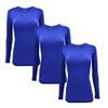 Natural Uniforms Women's Under Scrub Tee Crew Neck Long Sleeve T-Shirt-3-Pack (XX-Small, 3 Pack True Royal Blue) view 1