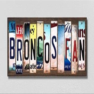 SMART BLONDE Broncos Fan License Plate Tag Strips Novelty Wood Signs WS-339