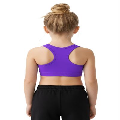 Kurve Girls Seamless Lightweight Racerback Sports Bra, Neon Purple, Age 14-17