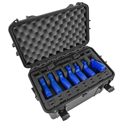 7 Pistol 14 Magazine Hard Case, DORO Gun Case with MyCaseBuilder Custom Foam Insert - Waterproof, Heavy Duty - Tactical Gun/Firearm and Ammunition Holder, 15.75 x 9 x 10.5 Inch, Black