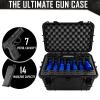 7 Pistol 14 Magazine Hard Case, DORO Gun Case with MyCaseBuilder Custom Foam Insert - Waterproof, Heavy Duty - Tactical Gun/Firearm and Ammunition Holder, 15.75 x 9 x 10.5 Inch, Black view 2