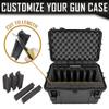 7 Pistol 14 Magazine Hard Case, DORO Gun Case with MyCaseBuilder Custom Foam Insert - Waterproof, Heavy Duty - Tactical Gun/Firearm and Ammunition Holder, 15.75 x 9 x 10.5 Inch, Black view 4