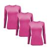 Natural Uniforms Women's Under Scrub Tee Crew Neck Long Sleeve T-Shirt-3-Pack (XX-Small, 3 Pack Hot Pink) view 1