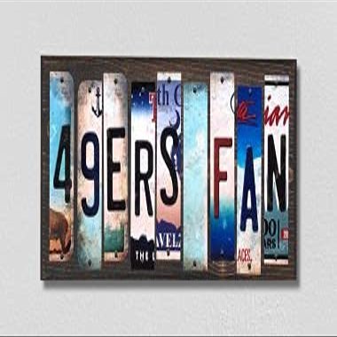 SMART BLONDE 49ers Fan License Plate Tag Strips Novelty Wood Signs WS-333
