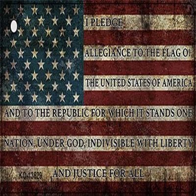 SMART BLONDE I Pledge Allegiance Flag Novelty Metal Key Chain KC-13629
