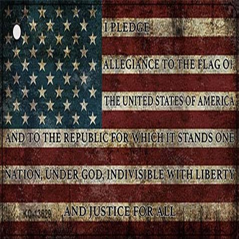 SMART BLONDE I Pledge Allegiance Flag Novelty Metal Key Chain KC-13629