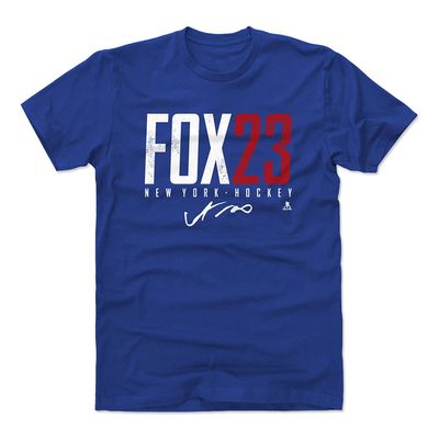 500 LEVEL Adam Fox Shirt (Cotton, XX-Large, Royal Blue) - Adam Fox New York R Elite WHT