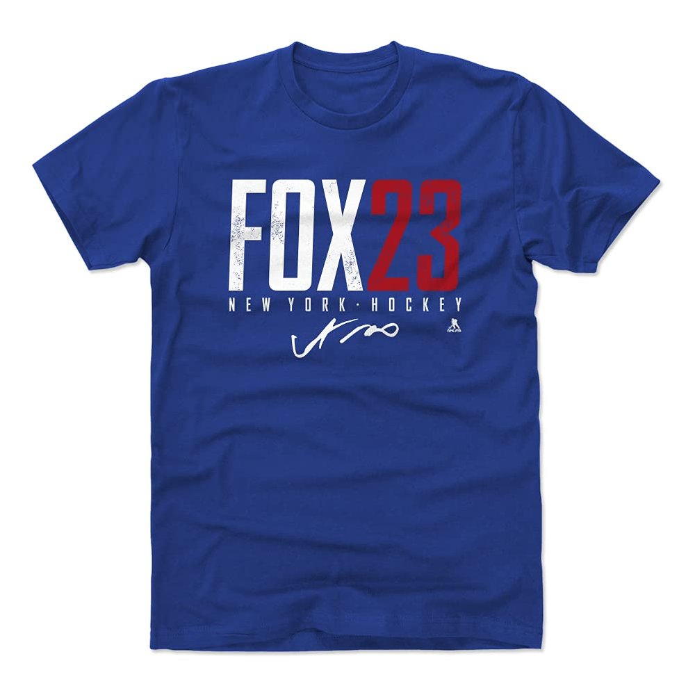 500 LEVEL Adam Fox Shirt (Cotton, XX-Large, Royal Blue) - Adam Fox New York R Elite WHT