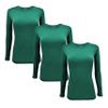 Natural Uniforms Women's Under Scrub Tee Crew Neck Long Sleeve T-Shirt-3-Pack (4X-Large, 3 Pack True Hunter Green) view 1