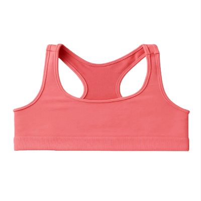 Kurve Girls Seamless Lightweight Racerback Sports Bra, Neon Coral, Age 14-17
