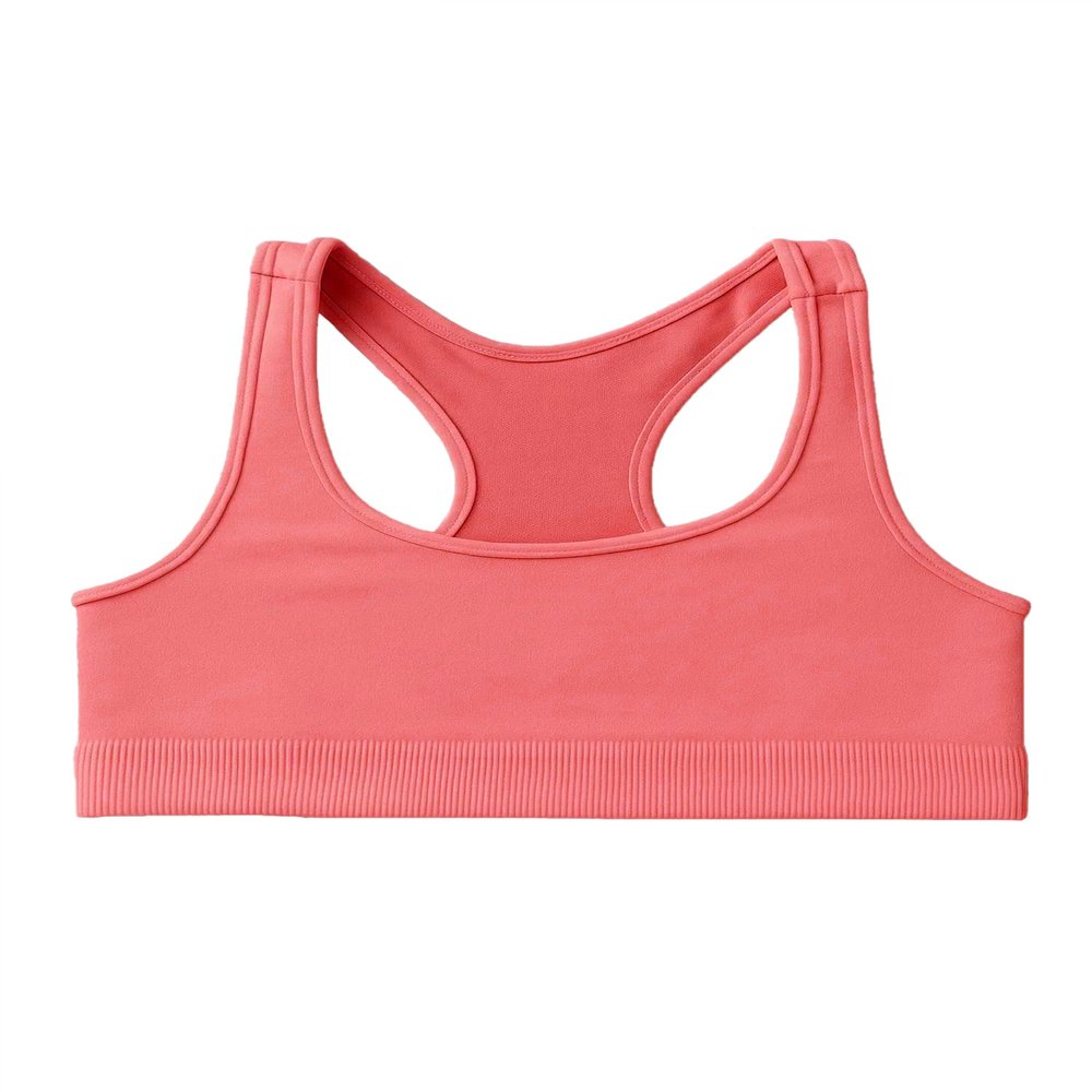 Kurve Girls Seamless Lightweight Racerback Sports Bra, Neon Coral, Age 14-17